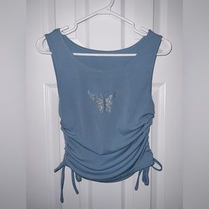 🦄3/$30 WHITEFOX Y2K Butterly Bling Crop Top